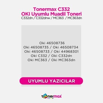 Oki C332 / MC363 Siyah Muadil Toneri