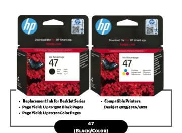 Hp 47 6ZD61AE + 6ZD21AE Orjinal Kartuş Seti / Hp DeskJet 4825 / 4826 / 4828 / 4829 / 4877