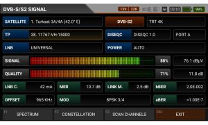 ALPSAT AS07STCA-4K DVB S-S2 / T-T2 / C / J.83B / ISDB-T COMBO Sinyal Analizörü