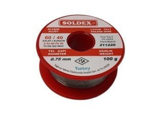 Soldex 100Gr 0.75mm 60/40 Lehim Teli