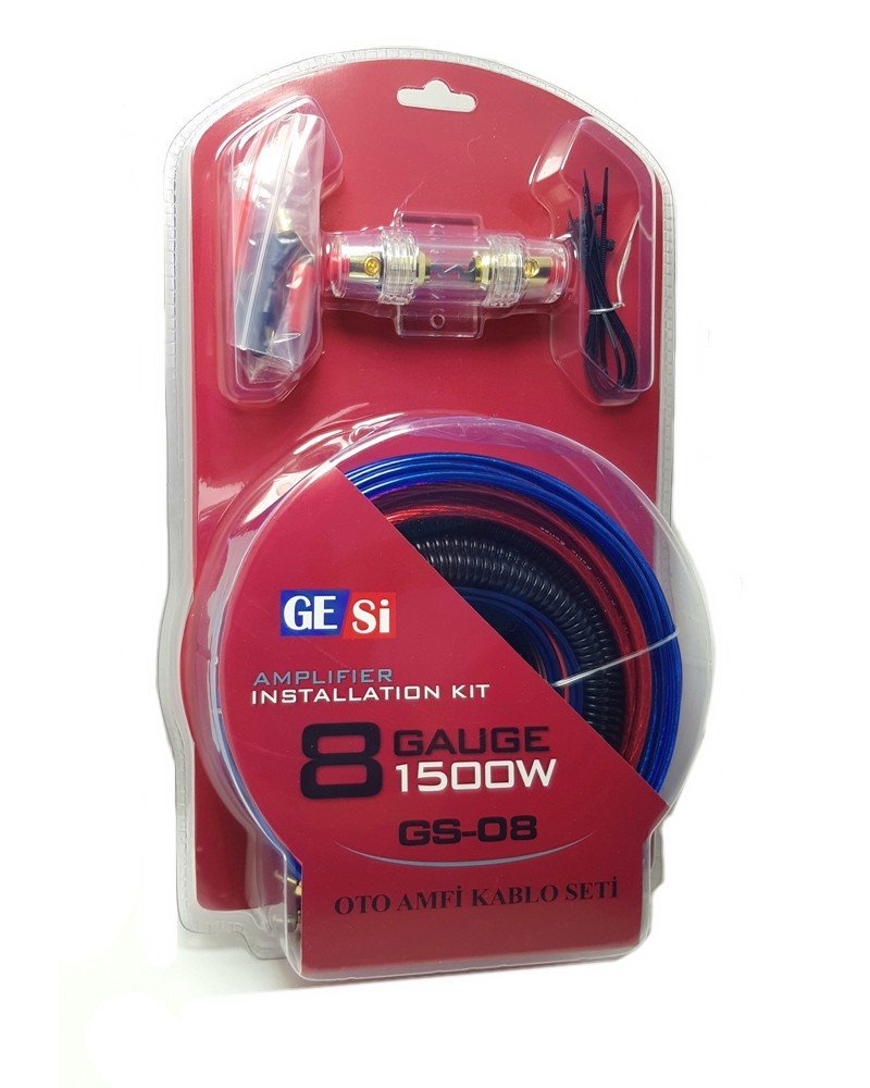 GeSi GS-08 8GA 1500W Oto Amfi Kablo Seti