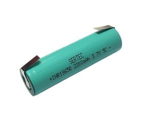 Sertec 18650 Şarjlı Pil 3.7V 2200mAh 5C Lion Puntolu