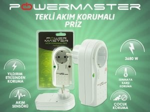 Powermaster 16832 Tekli Akım Korumalı Priz