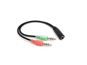 electroon 3,5mm 1Dişi-2Erkek Ses Mikrofon Splitter Kablo 10CM
