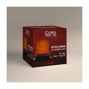 GAMA Auto Lighting Mıknatıslı Çakmak Kablolu Çakar Tepe Lambası Sarı DC 12-100 Volt