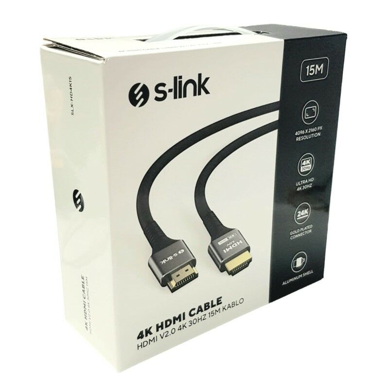 S-link 4K 15mt HDMI Kablo V2.0 30HZ SLX-HD4K15