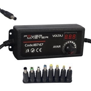 Powermaster 3V-24V 2000mA Çok Uçlu Kademeli Adaptör