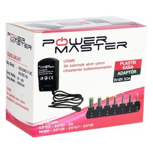 Powermaster 3V-12V 3000mA Çok Uçlu Kademeli Adaptör