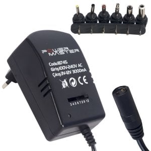 Powermaster 3V-12V 3000mA Çok Uçlu Kademeli Adaptör