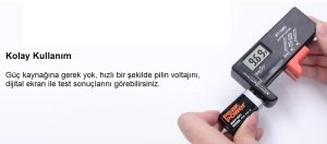 Wellhise BT-168D Dijital Pil Test Cihazı AA-AAA-9V