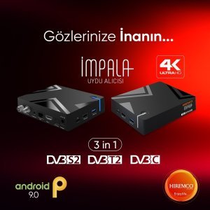 Hiremco İmpala Mini Hybrid Android 9.0 IP Tv Box S905W 2GB DDR RAM 16GB Rom 4K Ultra HD