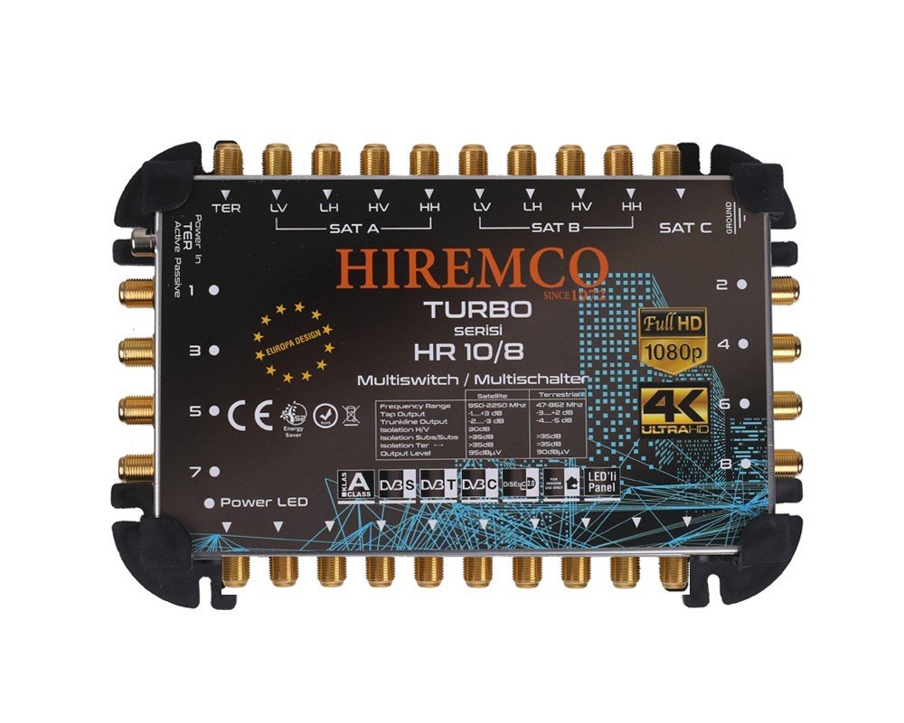 Hiremco 10/8 - 8 Çıkışlı Kaskatlı MultiSwitch Santral