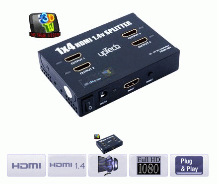 upTech HDMI Splitter 4 Port - 1.4 version