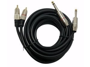 Winkel 6.3mm - 2RCA Metal Jaklı Kablo 3mt