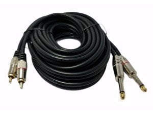 Winkel 6.3mm - 2RCA Metal Jaklı Kablo 3mt