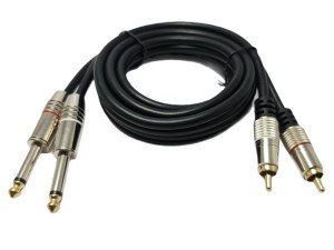 Winkel 6.3mm - 2RCA Metal Jaklı Kablo 1.5mt