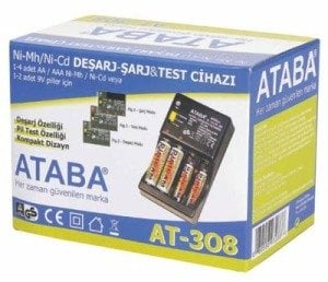 ATABA AT-308 Universal Pil Şarj Cihazı Ni-CD,Ni-MH Piller İçin