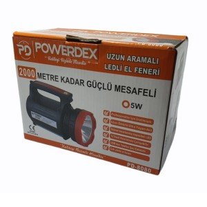 Powerdex PD-8080 USB Çıkışlı Ledli Şarjlı El Feneri