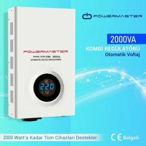 Powermaster Slim-2000 Otomatik Voltaj Regülatörü 2000VA Kombi Regülatörü