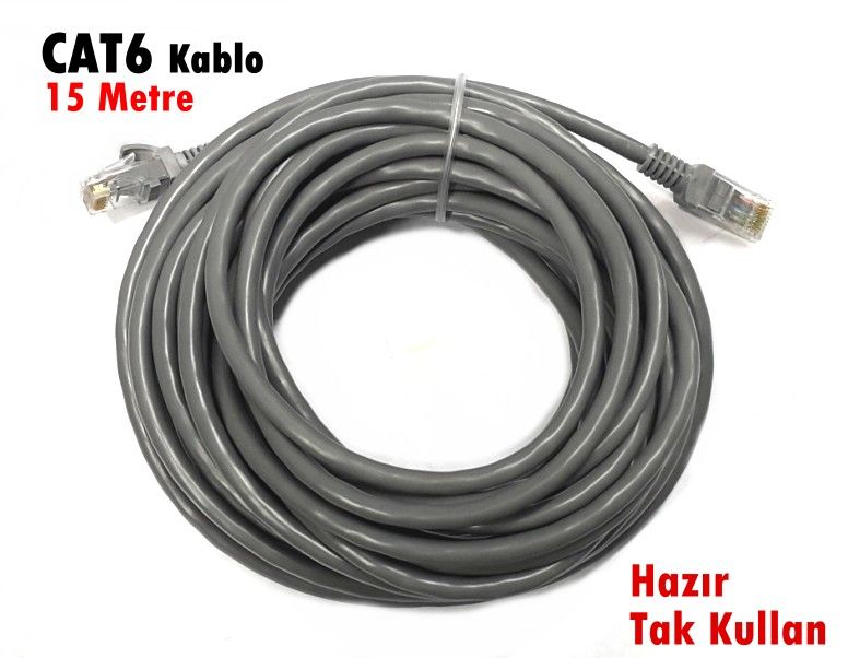 FULLY 15Metre CAT6 Kablo Hazır Fişli