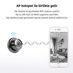 Powermaster PM-4792 V380 Gece Görüşlü Mikrofonlu 1080P mini Wifi IP Kamera