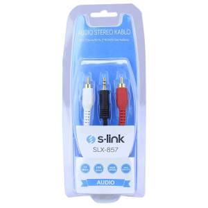 S-Link SLX-857 2RCA-3.5mm Stereo Ses Kablosu 1.5Mt