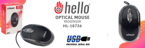 Hello HL-18736 Optik Işıklı 800 DPI Kablolu Mouse