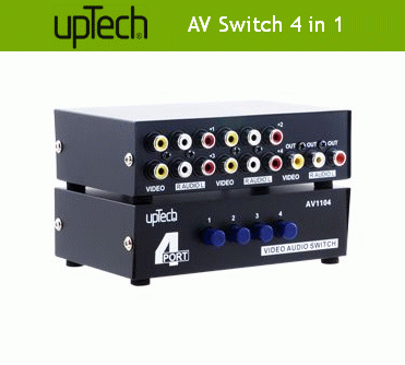 upTech 4 Port Audio Video Switch