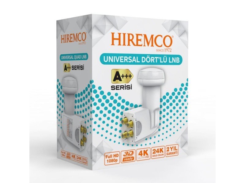 Hiremco A+ Serisi Dörtlü Quad LNB Full HD 4K