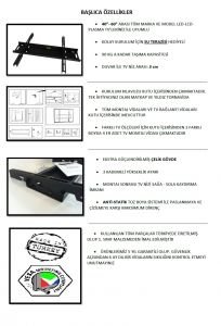 Plus Aparat PA-49/84 49” - 84” Televizyon Sabit Askı Aparatı + Su Terazisi Hediyeli