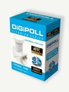 DiGiPOLL Universal Twin Çiftli LNB Full HD 4K Uyumlu