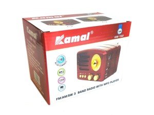 KAMAL KM-160 Nostalji Radyo Şarjlı-Bluetooth-USB-SD Kırmızı