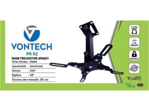 Vontech PR-02 20cm Projeksiyon Tavan Askı Aparatı