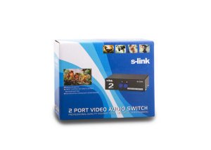 S-Link SL-23AV 2Port 2x1 Audio Video Switch