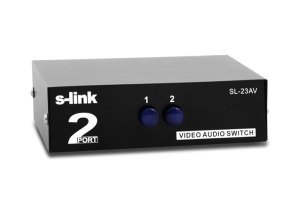 S-Link SL-23AV 2Port 2x1 Audio Video Switch