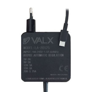 Valx LA-20125 5V/9V/12V/15V/20V 3A Type-C Notebook Adaptör