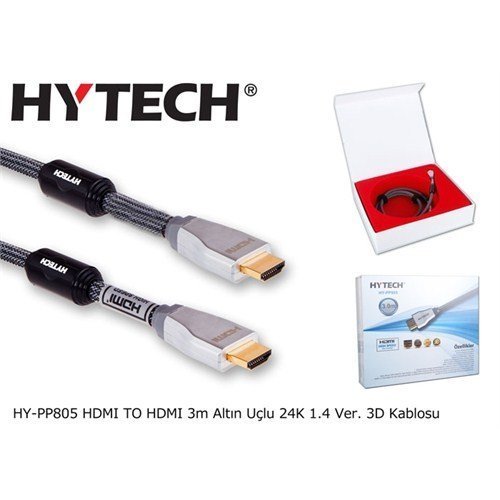 Hytech Hy-Pp805 Hdmı To Hdmı 3M Altın Uçlu 24K 1.4 Ver. 3D Kablosu