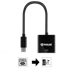 Sunline 170661 Type-C USB Type-C/DVI Dişi 4K Dönüştürücü