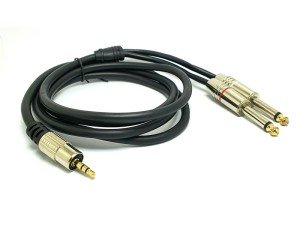 Winkel 3.5mm Stereo 2x6.3mm Mono Metal Jaklı Kablo 10mt