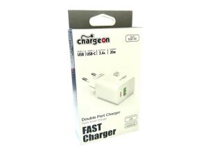 Chargeon ESP-40 USB+Type-C PD Charger Duvar Şarj Adaptörü