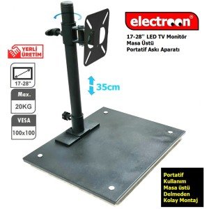 electroon 17-28'' LED TV Monitör Masa Üstü Portatif Askı Aparatı