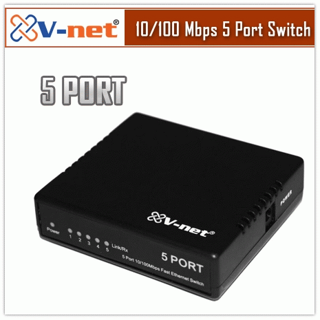 V-net 5 Port 10/100 Fast Ethernet Switch