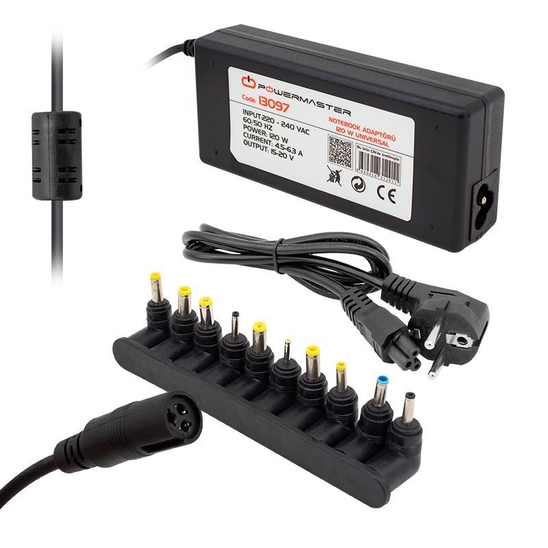 Powermaster 120W 15-20Volt Ayarlı Universal Notebook Adaptör