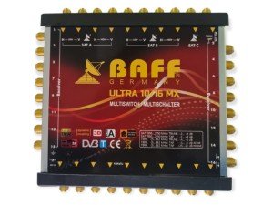 BAFF 10/16 - 3Uydu Girişli 16 Çıkışlı Uydu Santrali MultiSwitch