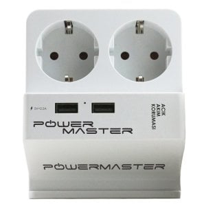 Powermaster 1.5Metre 2xUsb Girişli 2'li Akım Korumalı Priz