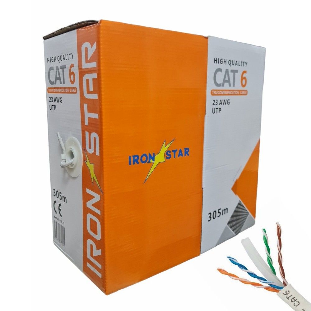 IRONSTAR 23AWG UTP CAT6 Network Kablosu Gri 305Metre