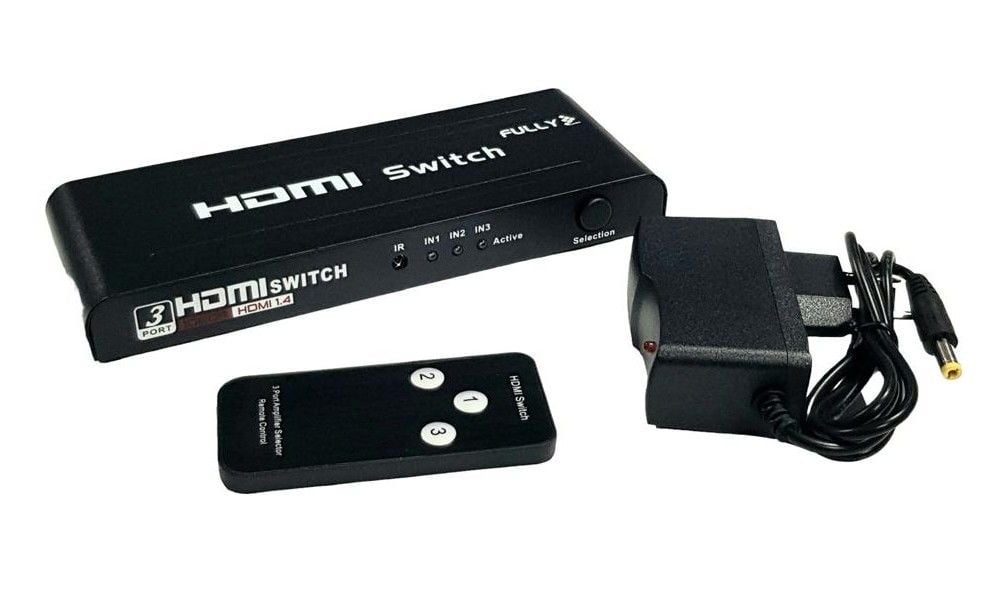 FULLY 3 Port 3x1 HDMI Switch Kumandalı Adaptörlü