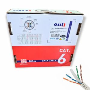 Onli 23AWG UTP CAT6 Network Kablosu Gri 100Mt Yerli Üretim