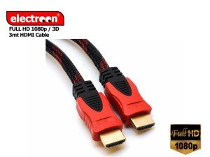 electroon 3Metre Örgülü HDMI Kablo Full HD 1080p v1.4