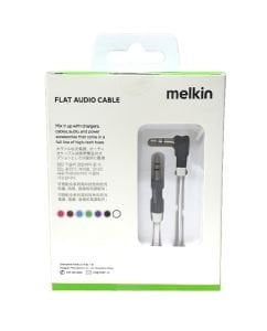 Melkin 3.5mm Stereo Flat Audio Aux Kablo Beyaz